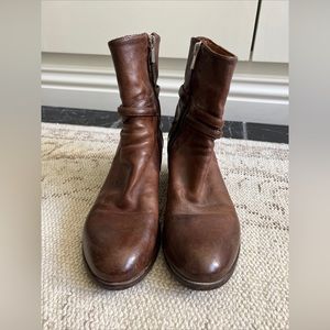 Womens Officine Creative Brown Leather Zip Boots 36 1/2